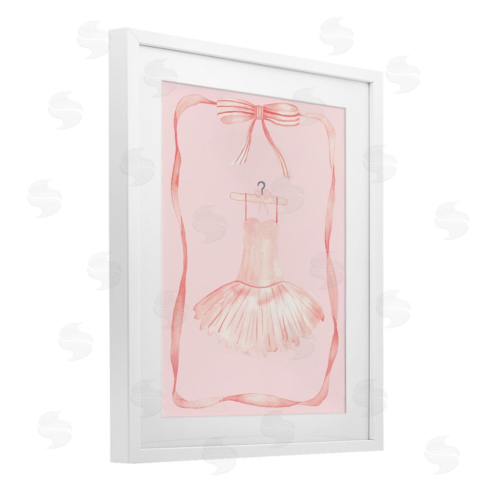Nina Jacobs Ballet Dress on Hanger White Framed Print Under Glass Art