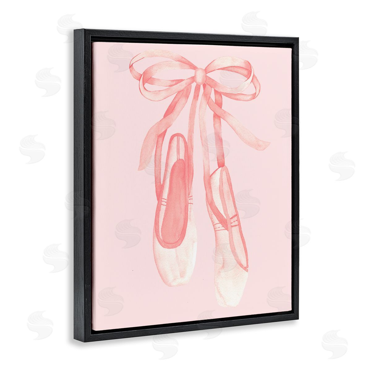 Nina Jacobs Graceful Ballet Slippers Black Floating Frame Canvas Wall Art Print