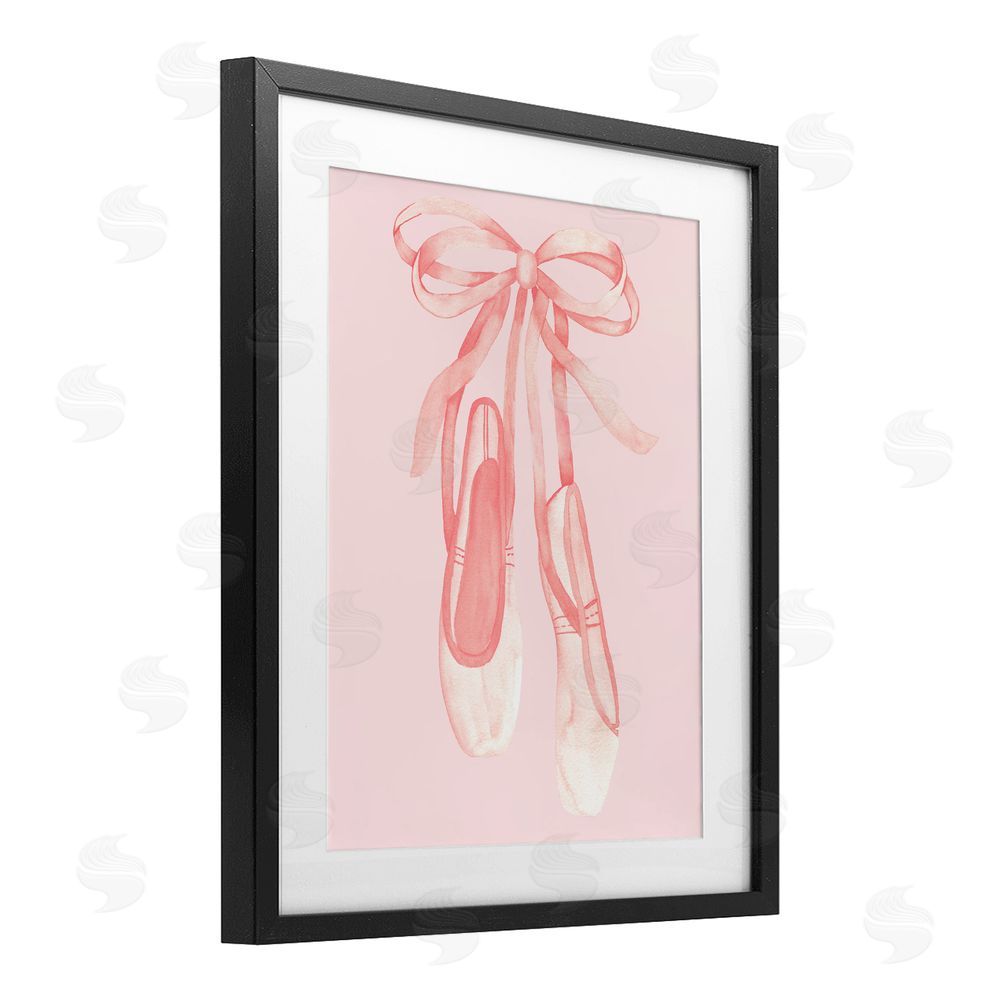 Nina Jacobs Graceful Ballet Slippers Black Framed Print Under Glass Art