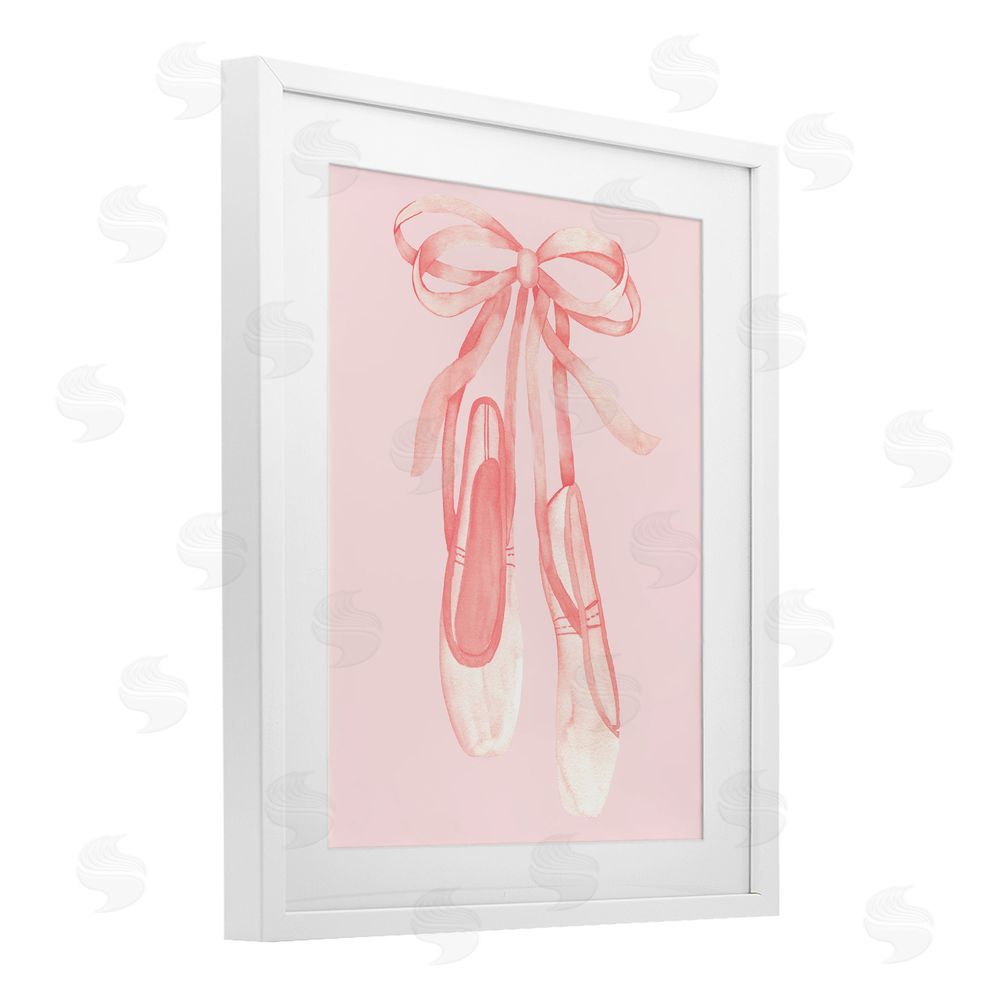 Nina Jacobs Graceful Ballet Slippers White Framed Print Under Glass Art
