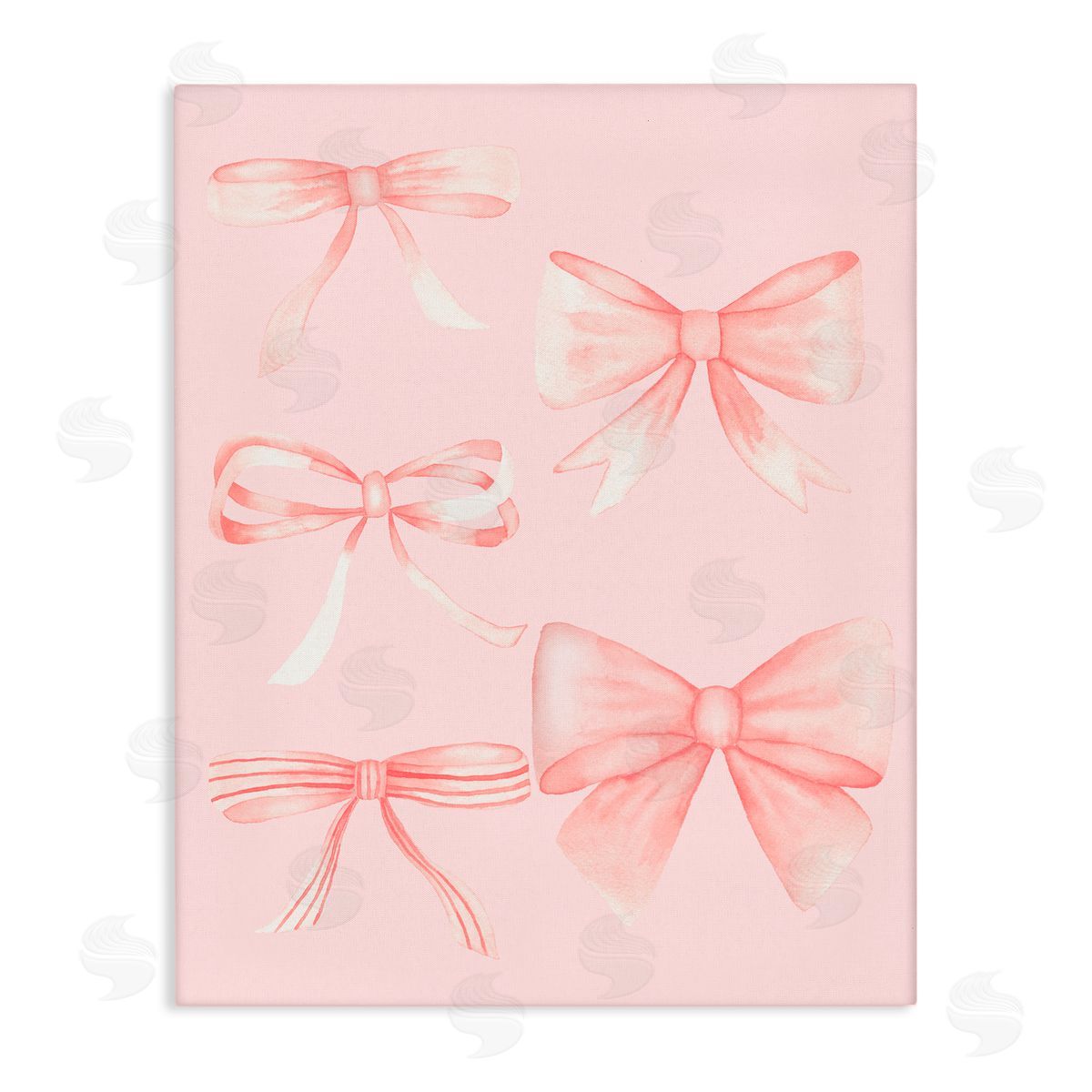 Nina Jacobs Graceful Feminine Pink Ribbons Canvas Wall Art Print