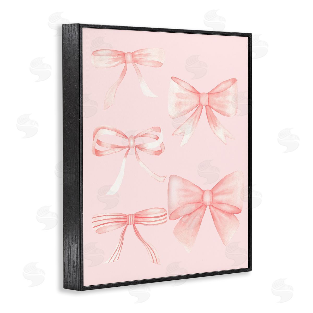 Nina Jacobs Graceful Feminine Pink Ribbons Black Framed Giclee Art Print