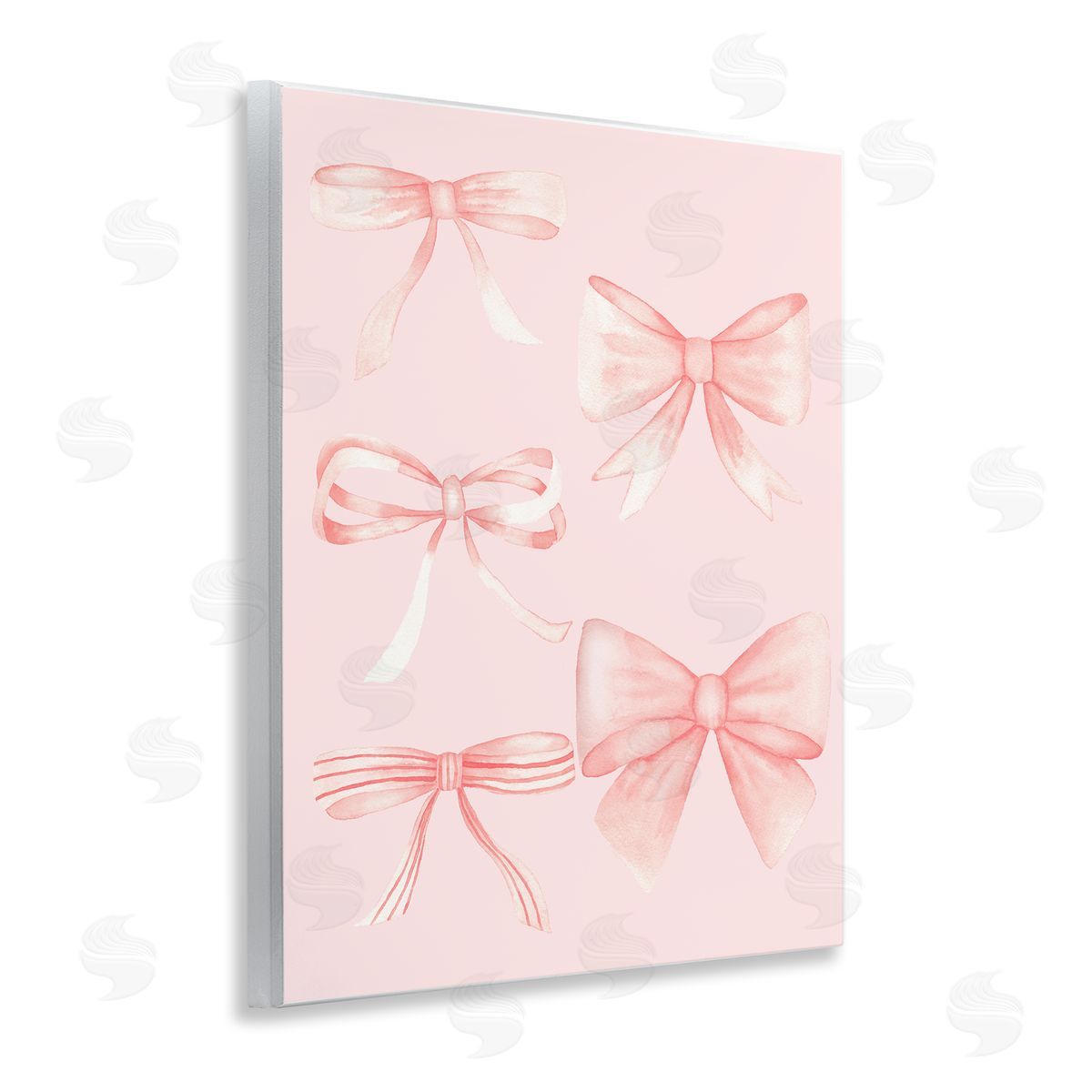 Nina Jacobs Graceful Feminine Pink Ribbons Wall Plaque Art Print