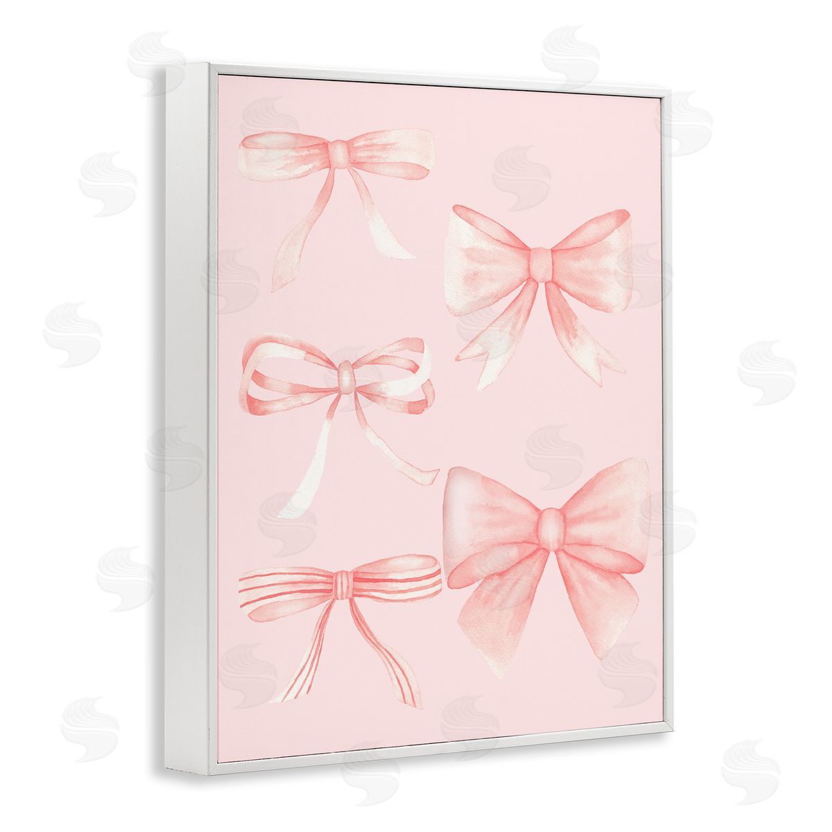 Nina Jacobs Graceful Feminine Pink Ribbons White Frame Giclee Art Print