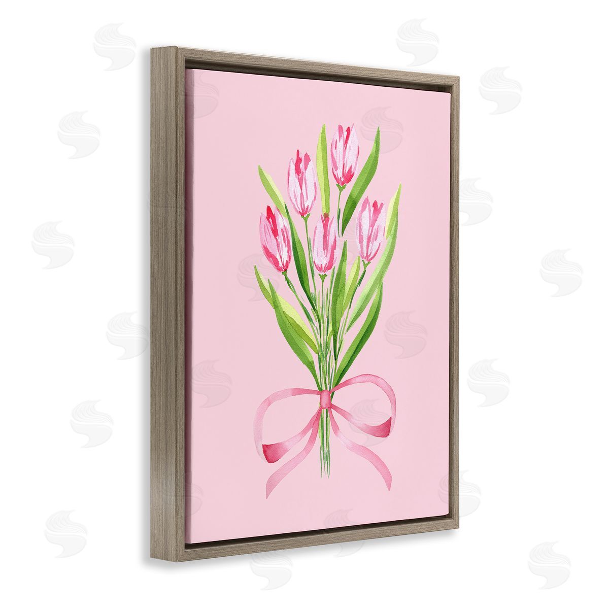 Nina Jacobs Pretty And Sweet Tulips Brown Floating Frame Canvas Art Print