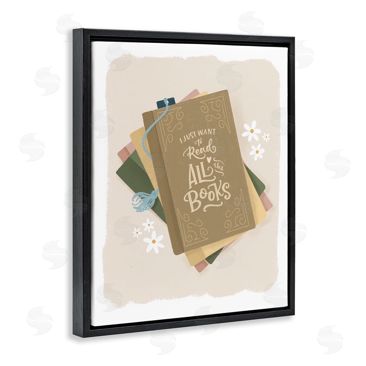 Sandra Picco Want To Read All The Books Black Floating Frame Canvas Wall Art Print