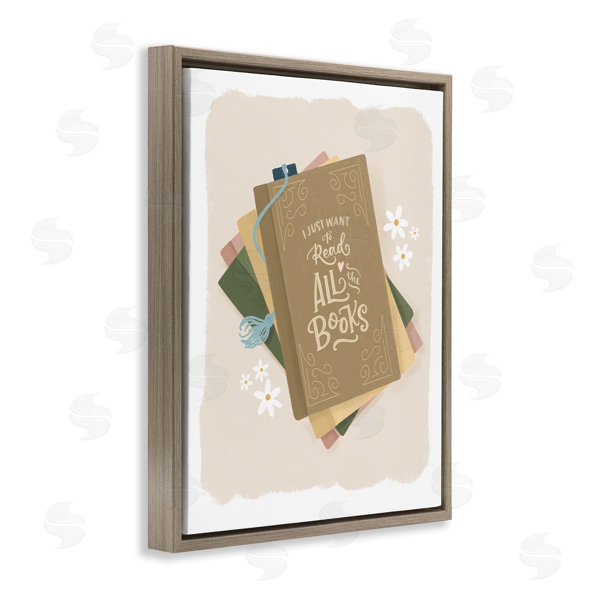 Sandra Picco Want To Read All The Books Brown Floating Frame Canvas Art Print