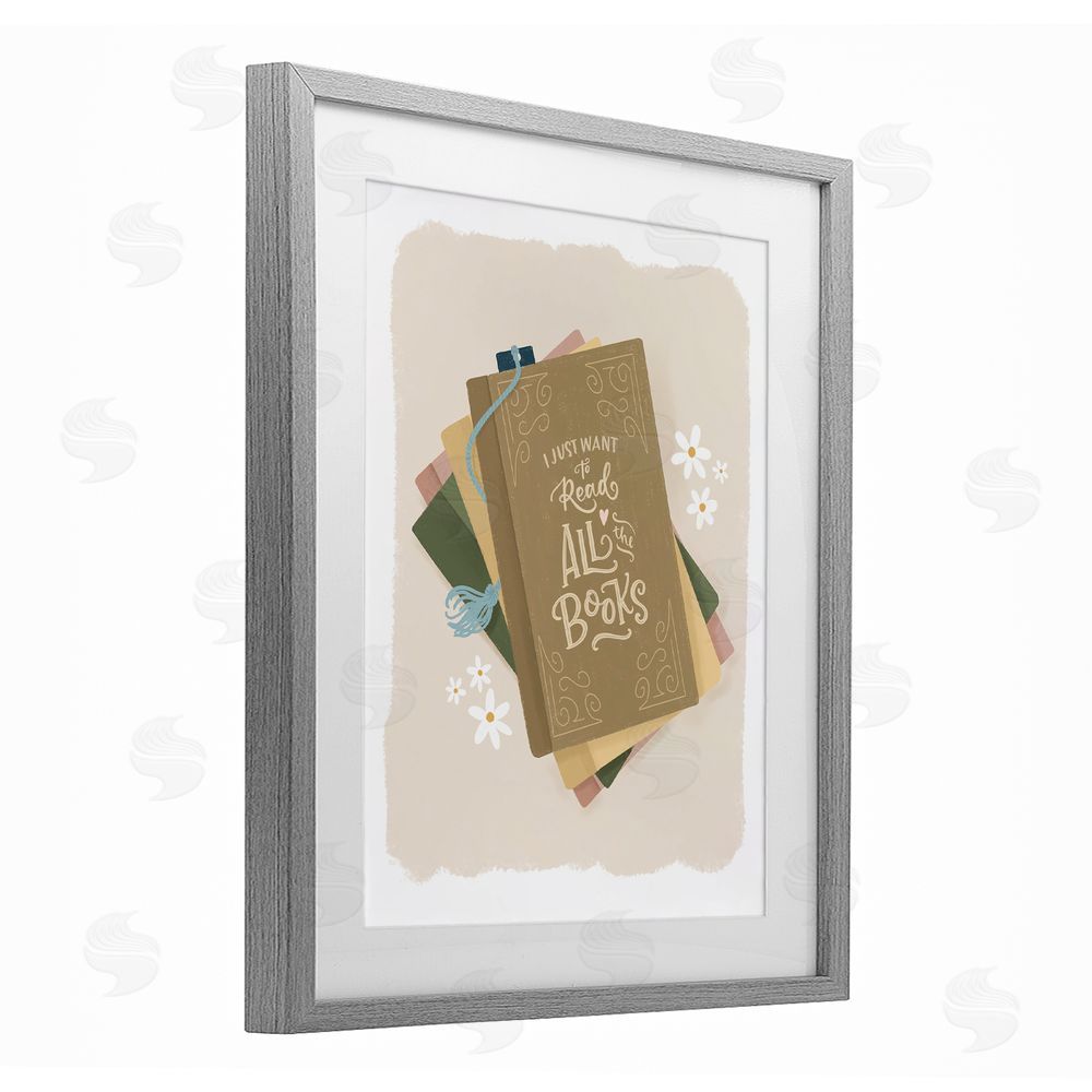 Sandra Picco Want To Read All The Books Gray Framed Print Under Glass Art