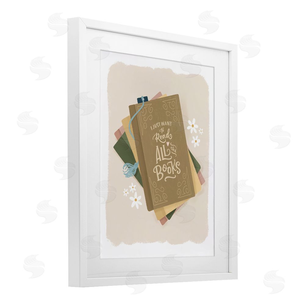 Sandra Picco Want To Read All The Books White Framed Print Under Glass Art