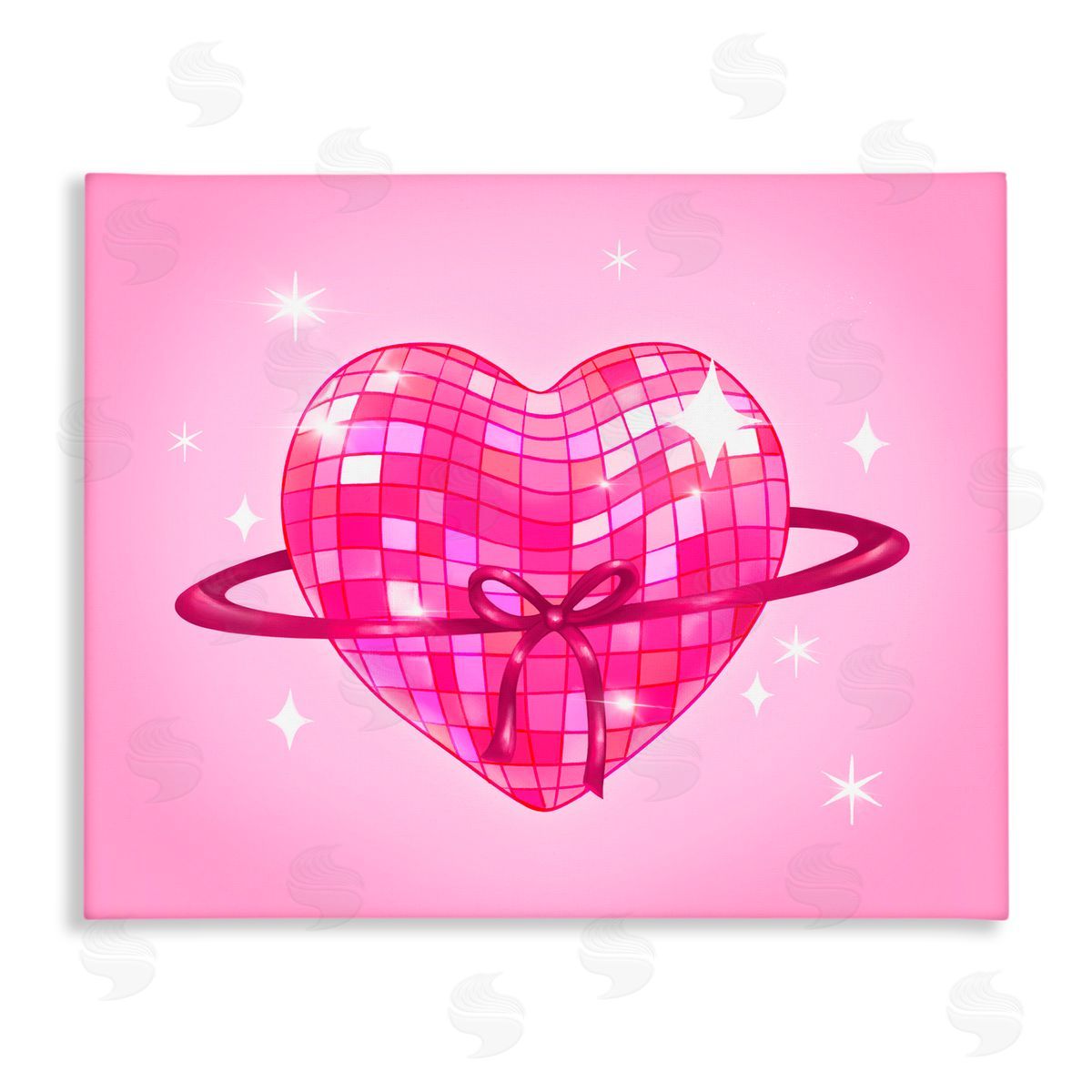 Stephanie Sanchez Disco Heart Planet Rings Canvas Wall Art Print