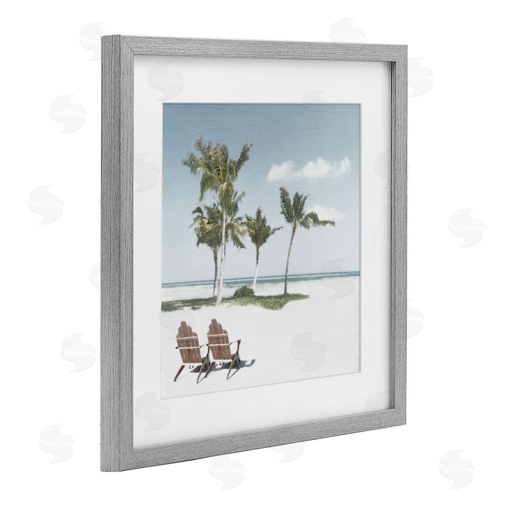 Noah Bay Sea Breeze Beach Scene Gray Framed Print Under Glass Art