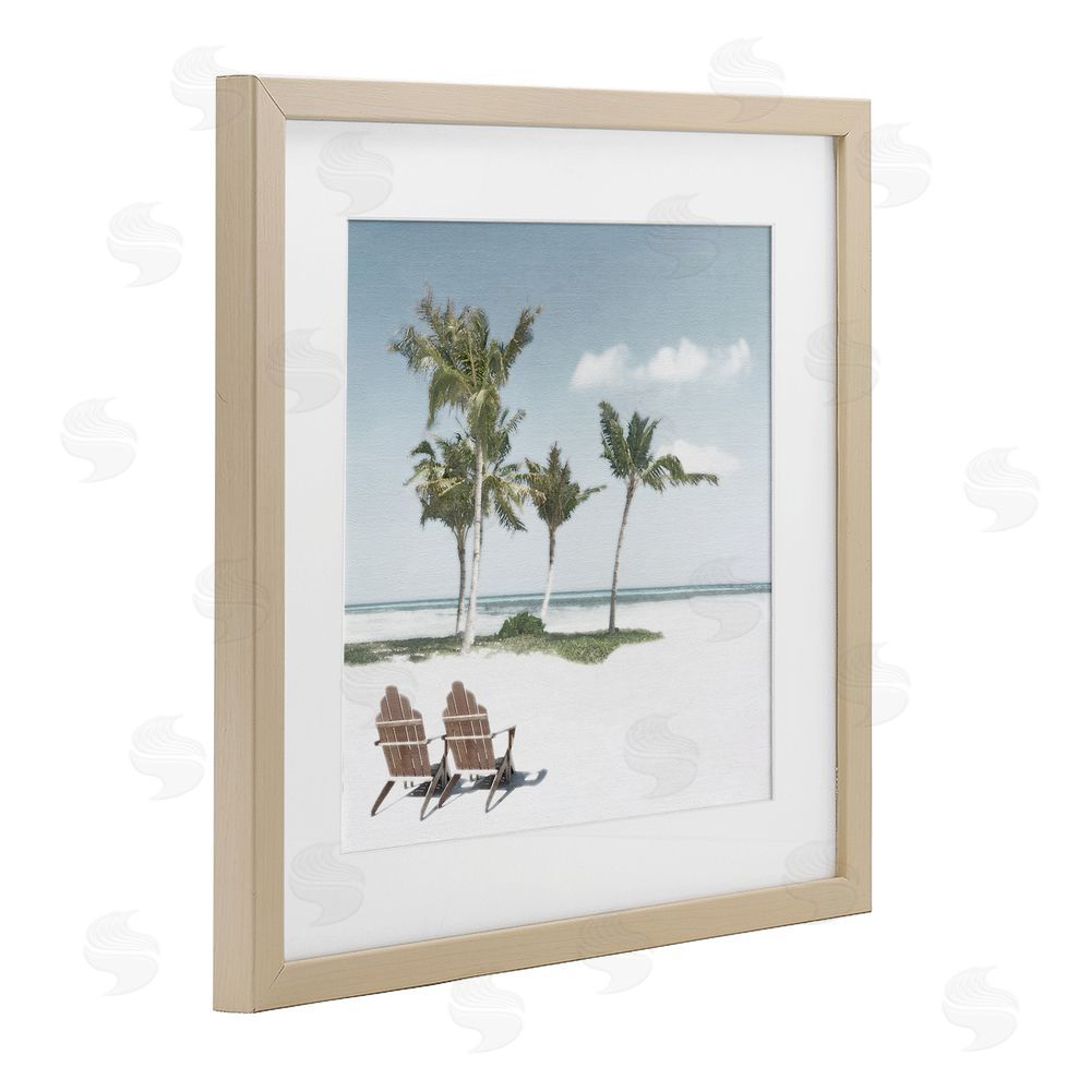 Noah Bay Sea Breeze Beach Scene Birch Framed Print Under Glass Art