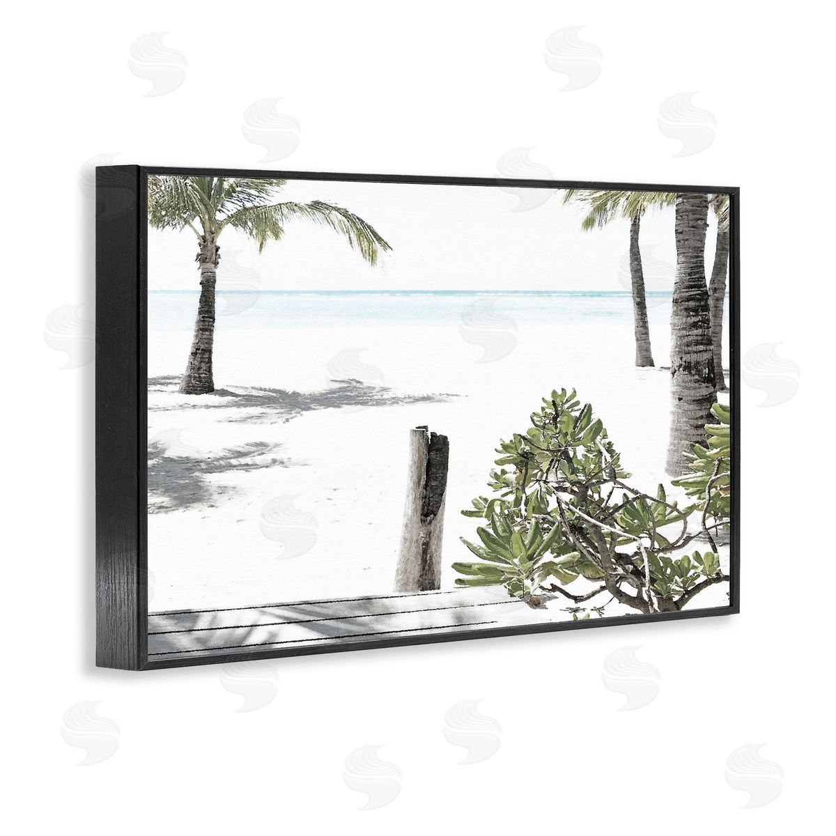 Noah Bay Shoreline Palms Landscape Black Framed Giclee Art Print
