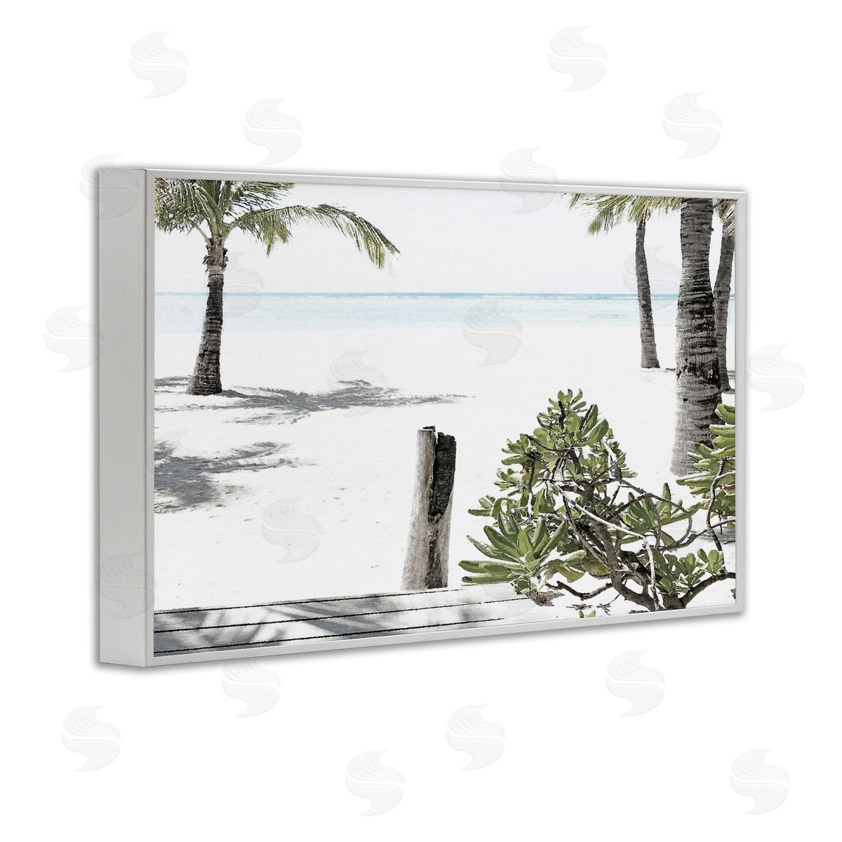 Noah Bay Shoreline Palms Landscape White Frame Giclee Art Print