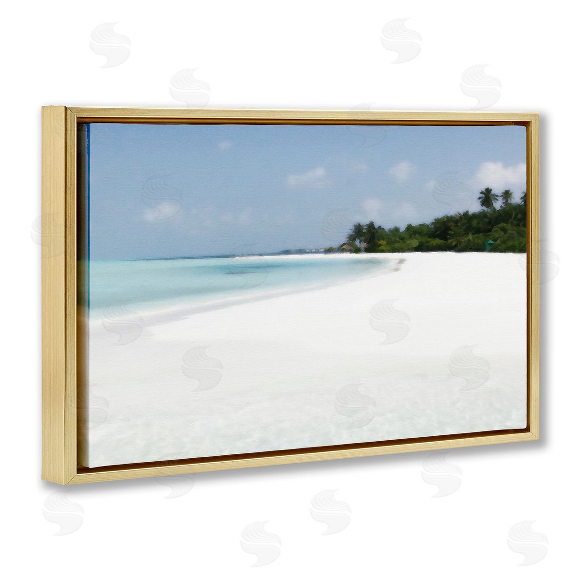 Noah Bay Horseshoe Bay Coastline Gold Floating Frame Canvas Art Print