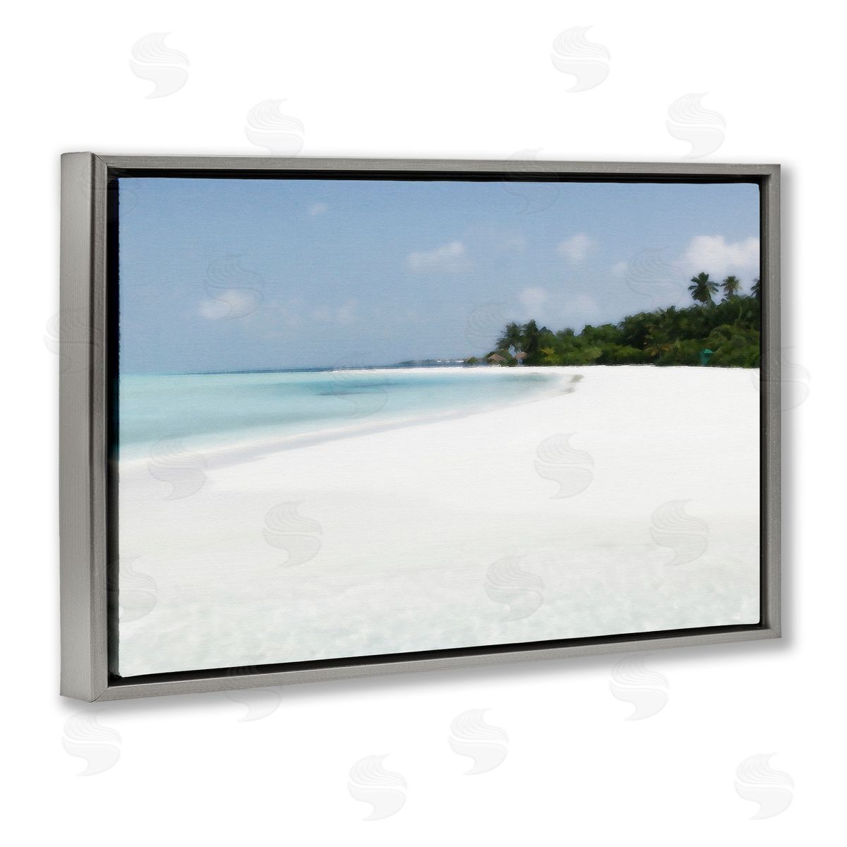 Noah Bay Horseshoe Bay Coastline Gray Floating Frame Canvas Art Print