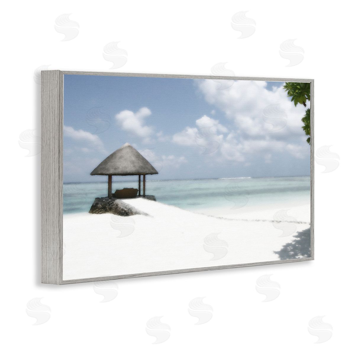 Noah Bay Quiet Place Beach Coast Gray Framed Giclee Art Print