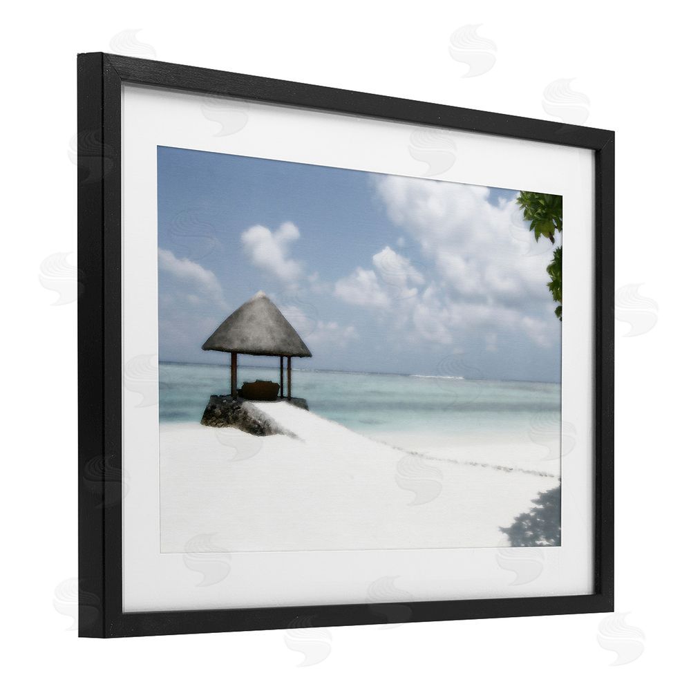 Noah Bay Quiet Place Beach Coast Black Framed Print Under Glass Art