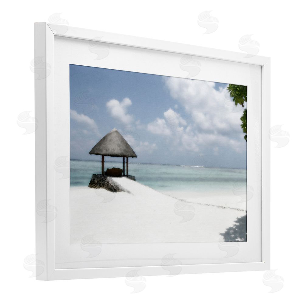 Noah Bay Quiet Place Beach Coast White Framed Print Under Glass Art