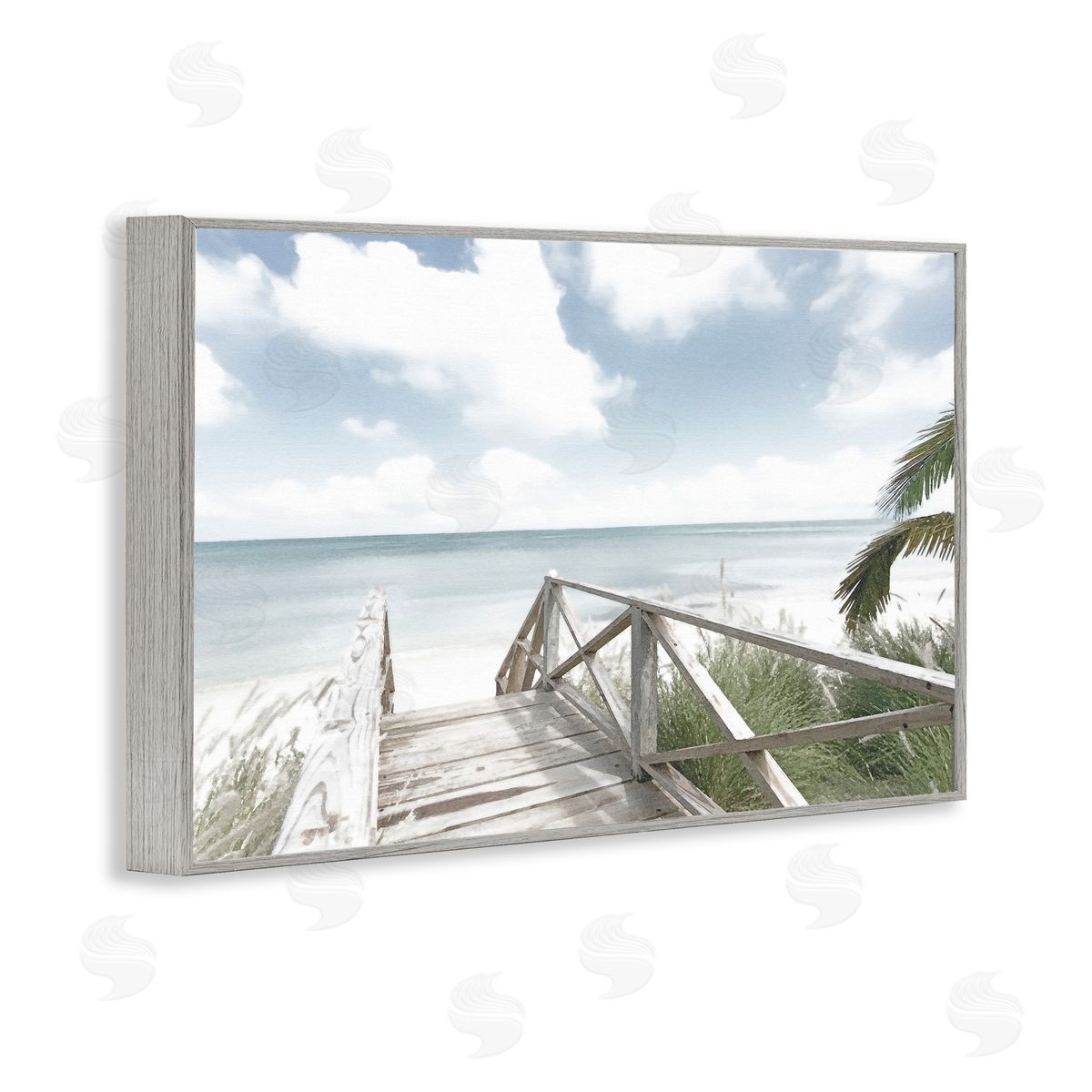 Noah Bay Far Horizon Beach Coast Gray Framed Giclee Art Print