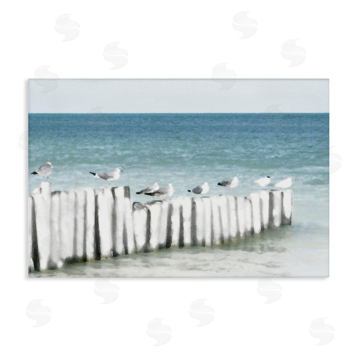 Noah Bay Gulls Waiting Beach Scene Canvas Wall Art Print