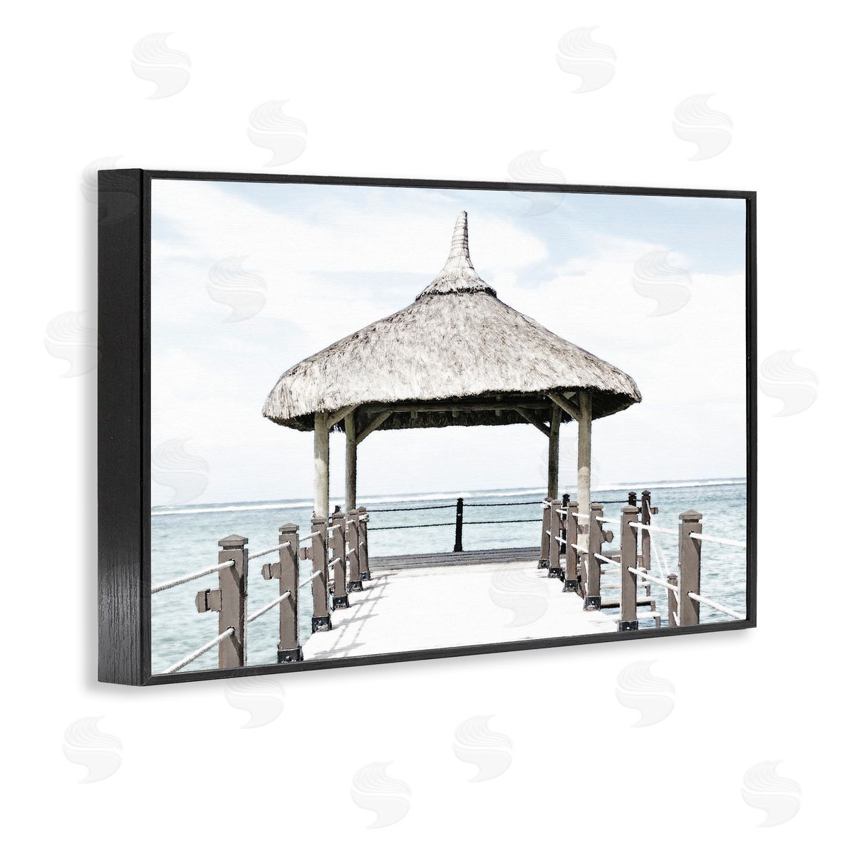 Noah Bay Jetty At Noon Coast Black Framed Giclee Art Print
