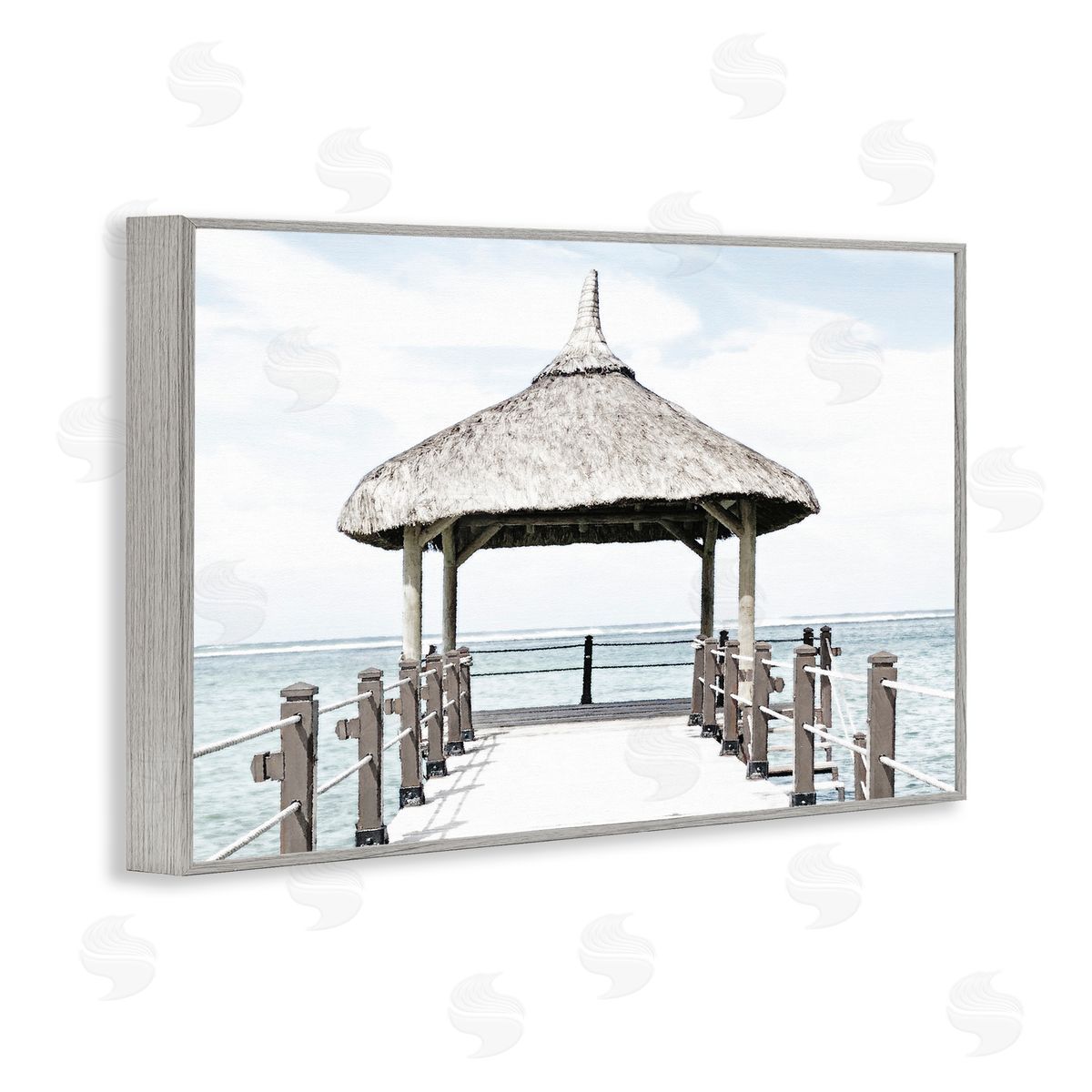 Noah Bay Jetty At Noon Coast Gray Framed Giclee Art Print