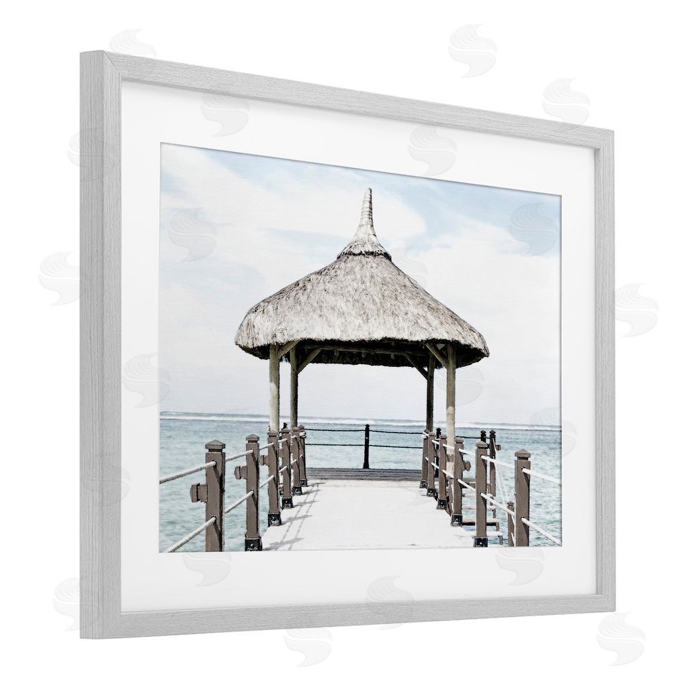 Noah Bay Jetty At Noon Coast Gray Framed Print Under Glass Art