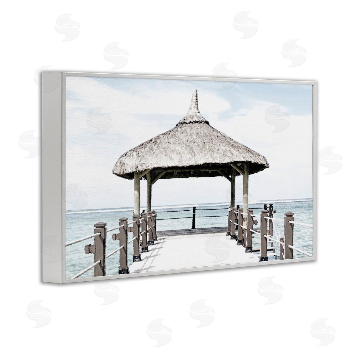 Noah Bay Jetty At Noon Coast White Frame Giclee Art Print