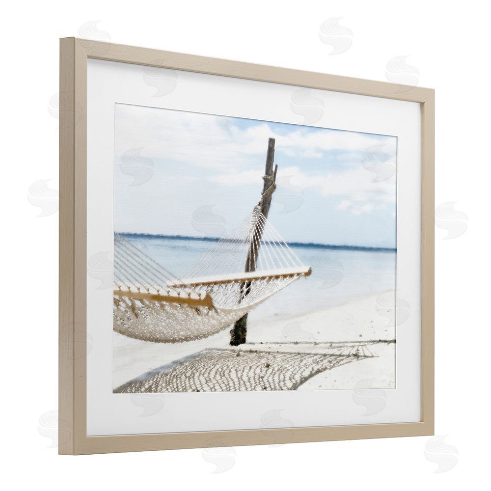 Noah Bay Beachside Hammock Coast Birch Framed Print Under Glass Art