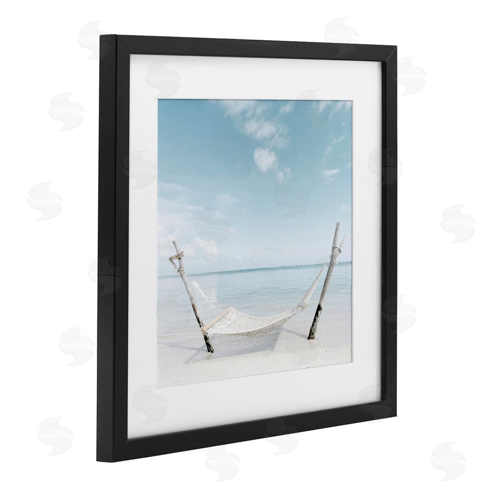 Noah Bay Rustic Hammock Beach Coast Black Framed Print Under Glass Art