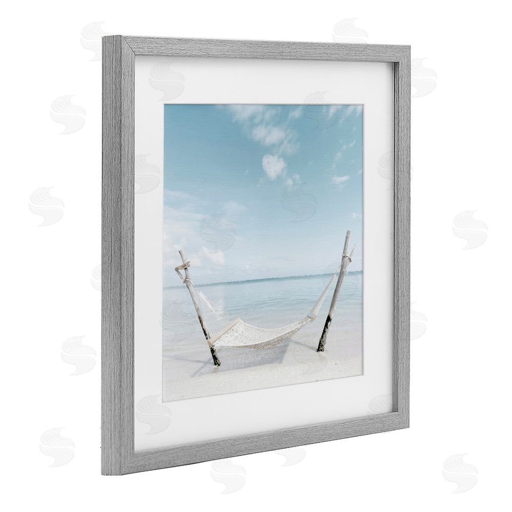 Noah Bay Rustic Hammock Beach Coast Gray Framed Print Under Glass Art