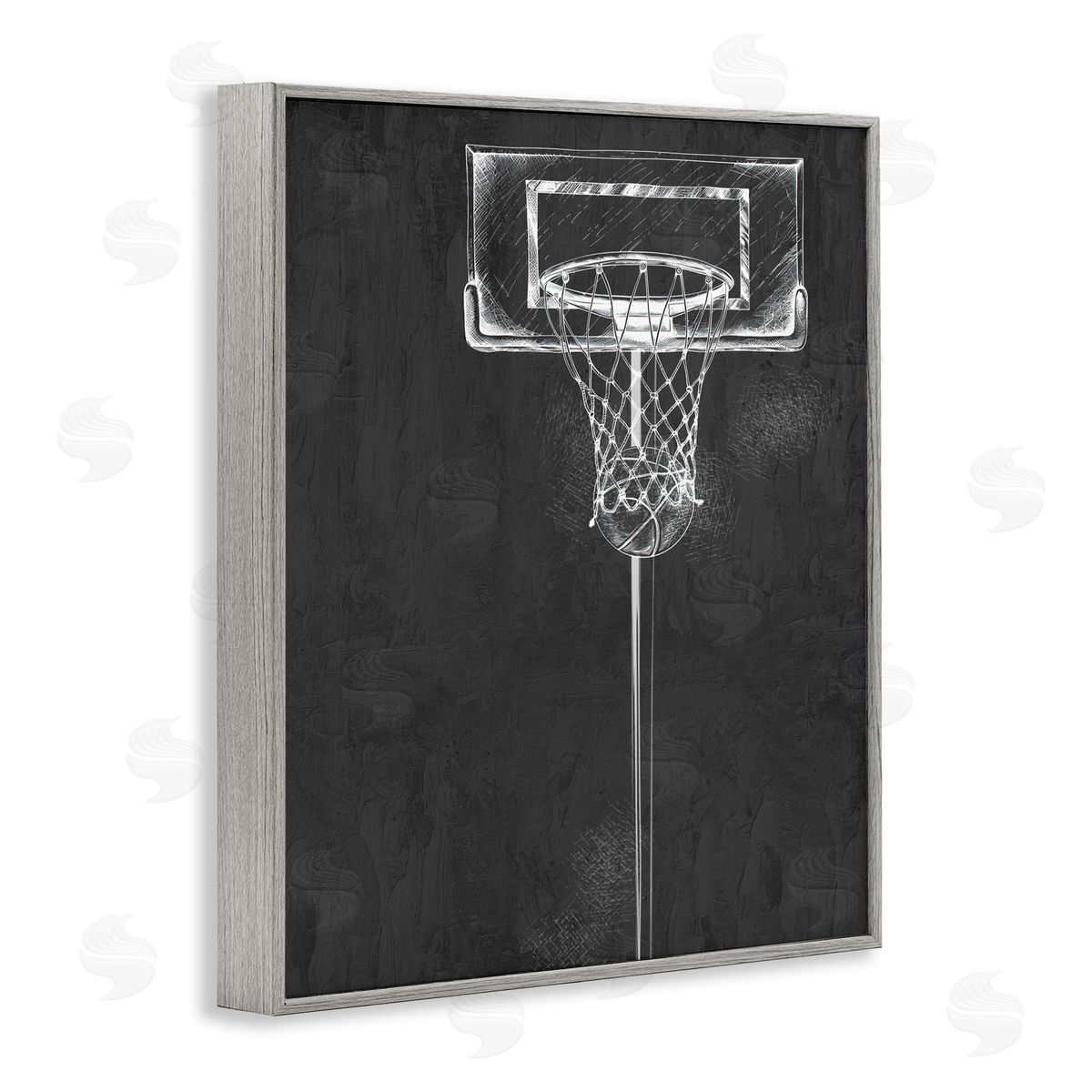 Kim Allen Basketball Dunk Score Gray Framed Giclee Art Print
