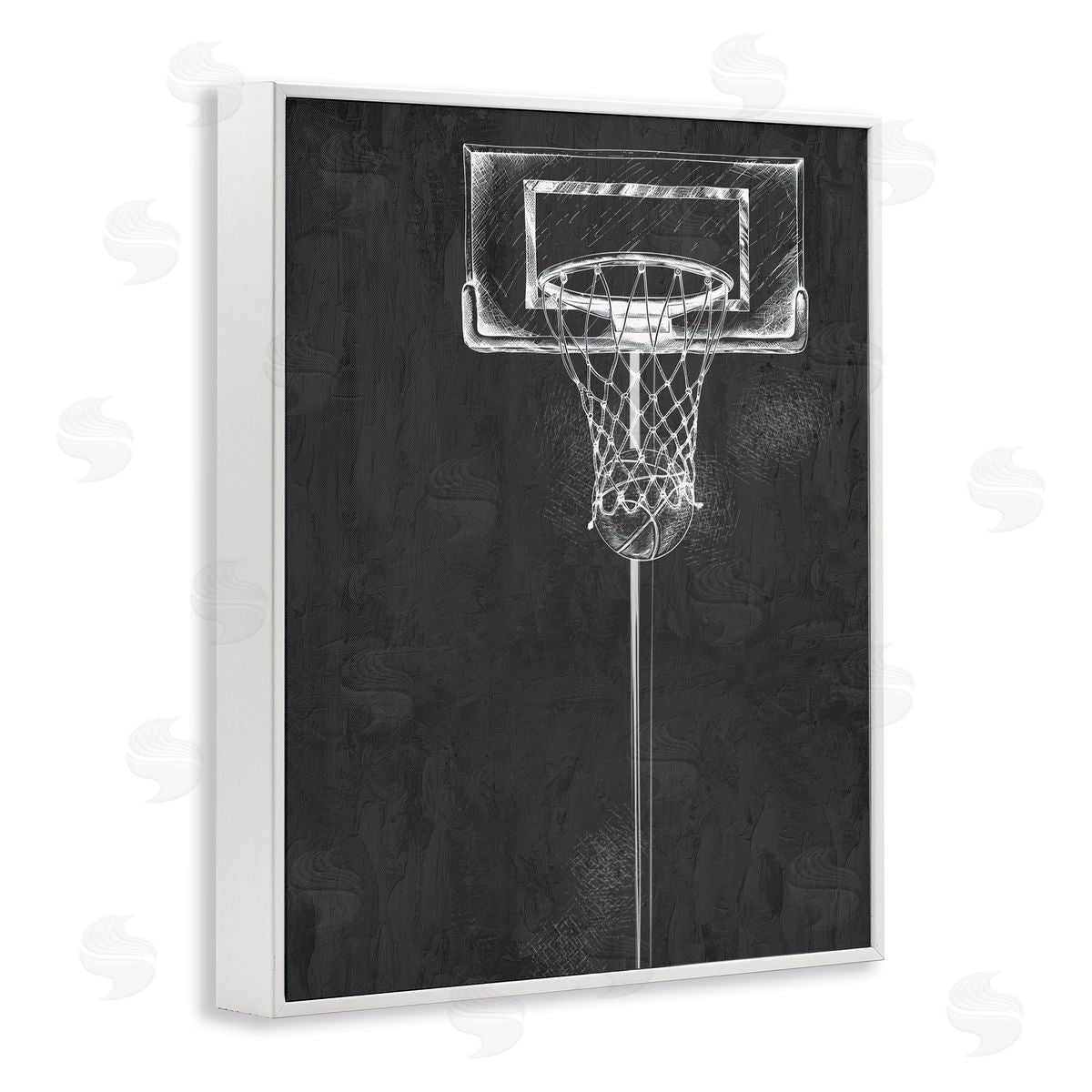 Kim Allen Basketball Dunk Score White Frame Giclee Art Print