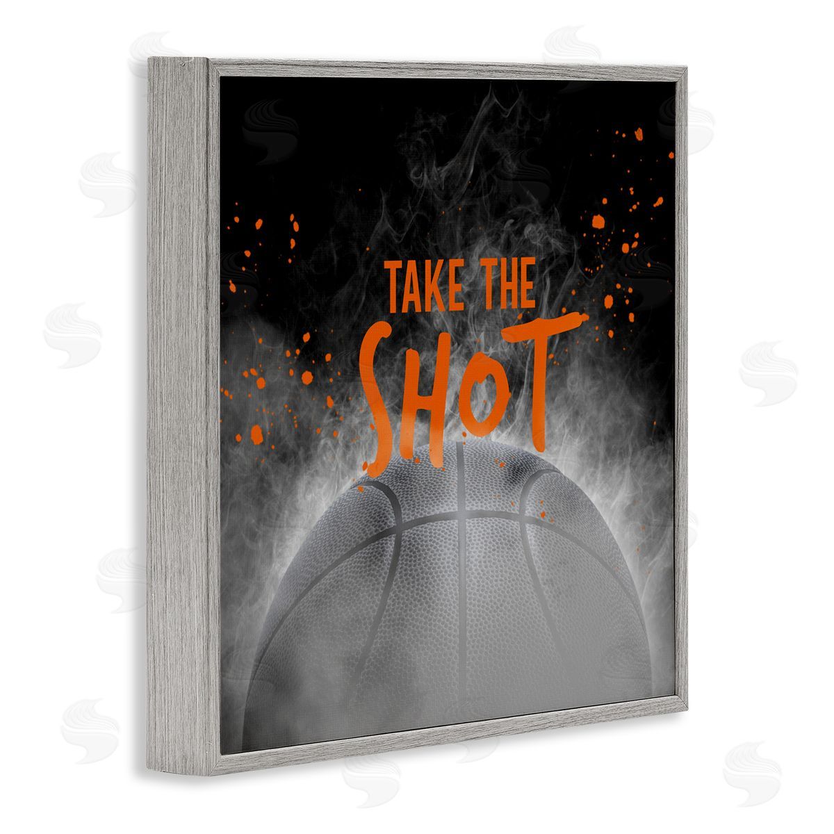 Kim Allen Take The Shot Basketball Gray Framed Giclee Art Print