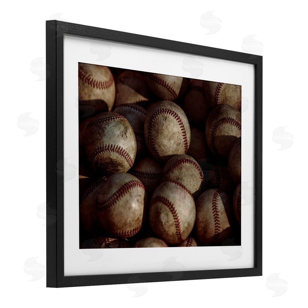 Marcus Prime Bin Of Baseballs Black Framed Print Under Glass Art