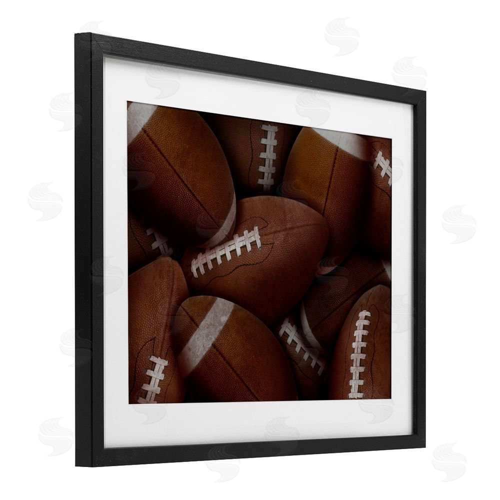 Marcus Prime Bin Of Footballs Black Framed Print Under Glass Art