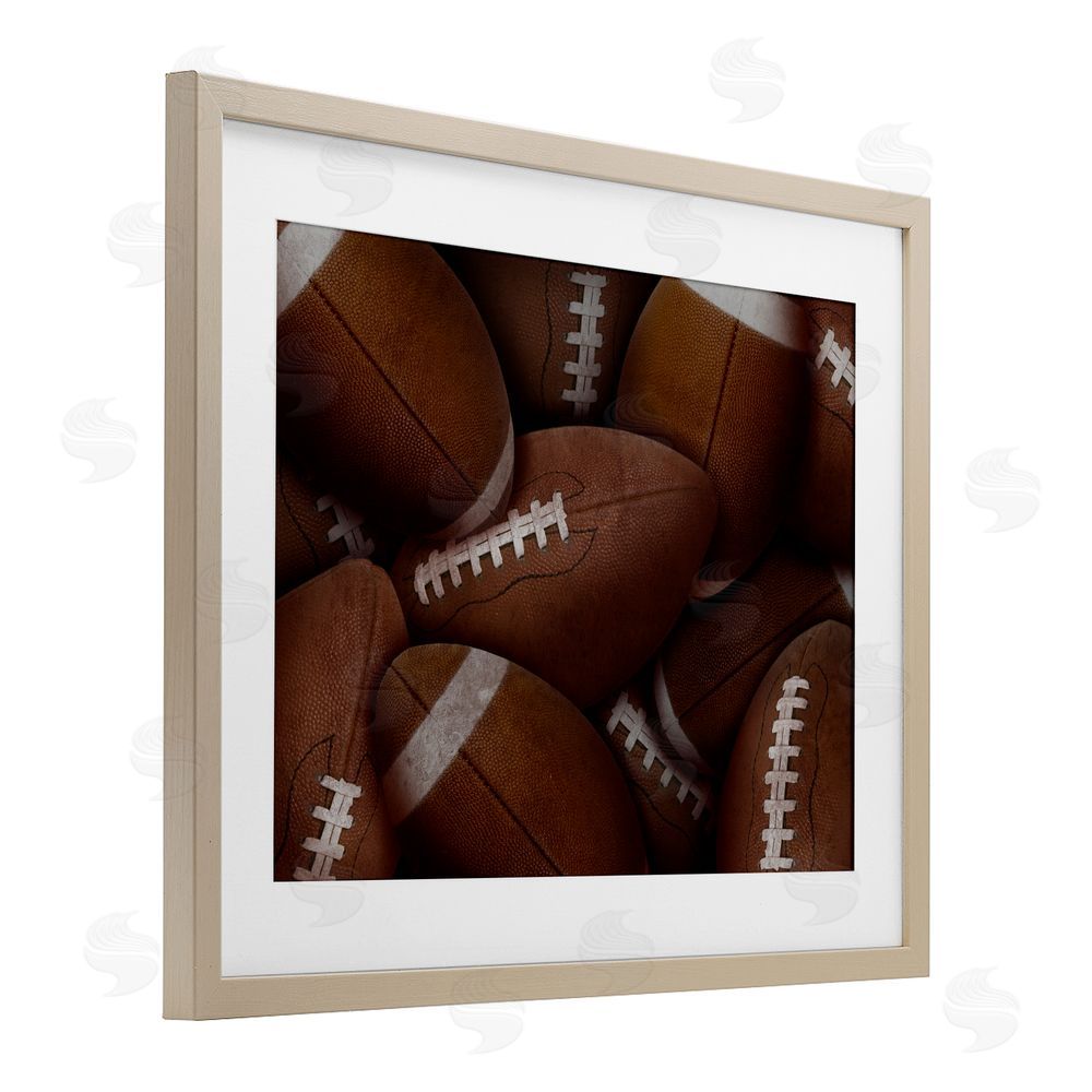 Marcus Prime Bin Of Footballs Birch Framed Print Under Glass Art