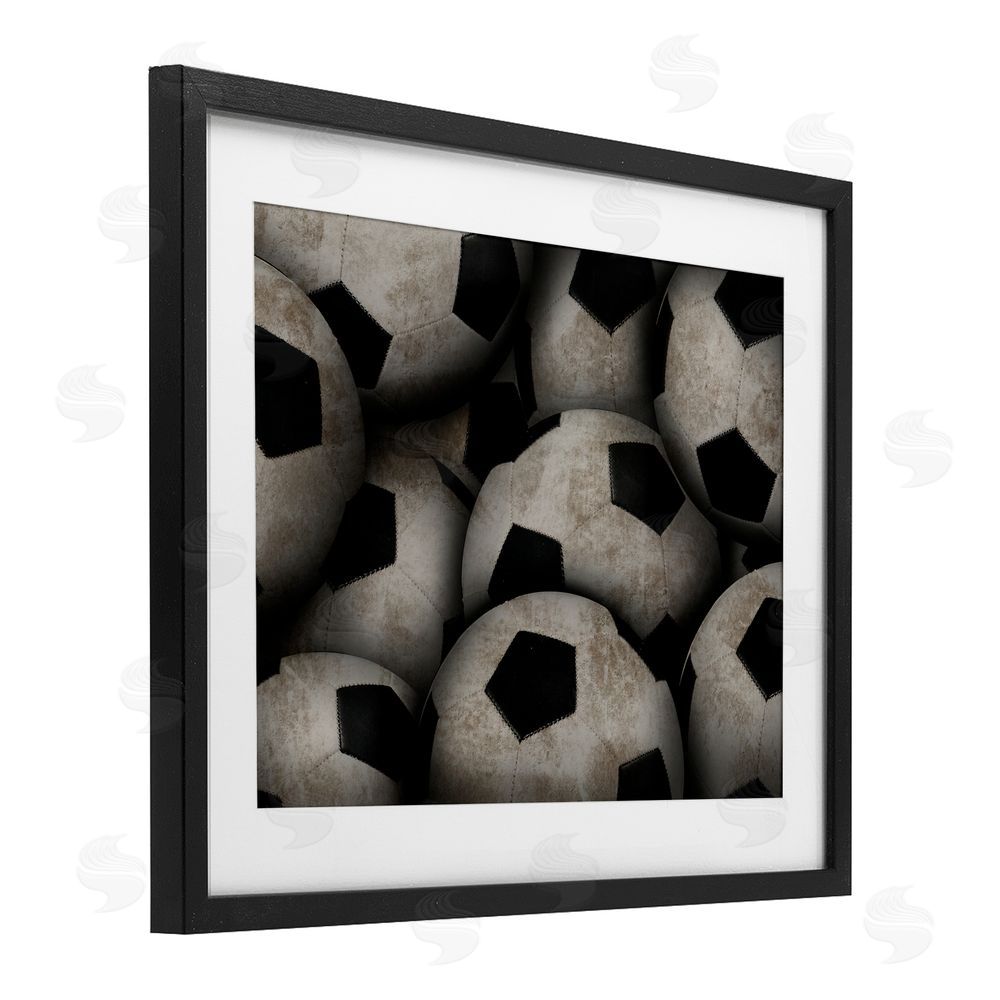 Marcus Prime Bin Of Soccer Balls Black Framed Print Under Glass Art
