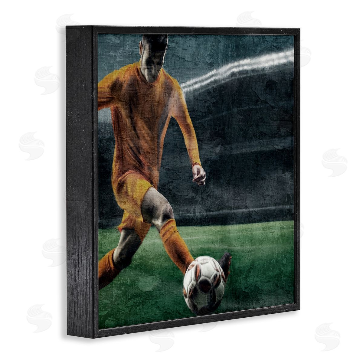 Kim Allen Soccer Kick In Action Black Framed Giclee Art Print