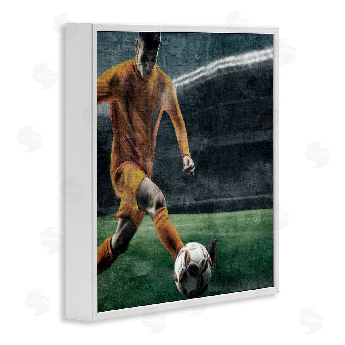 Kim Allen Soccer Kick In Action White Frame Giclee Art Print