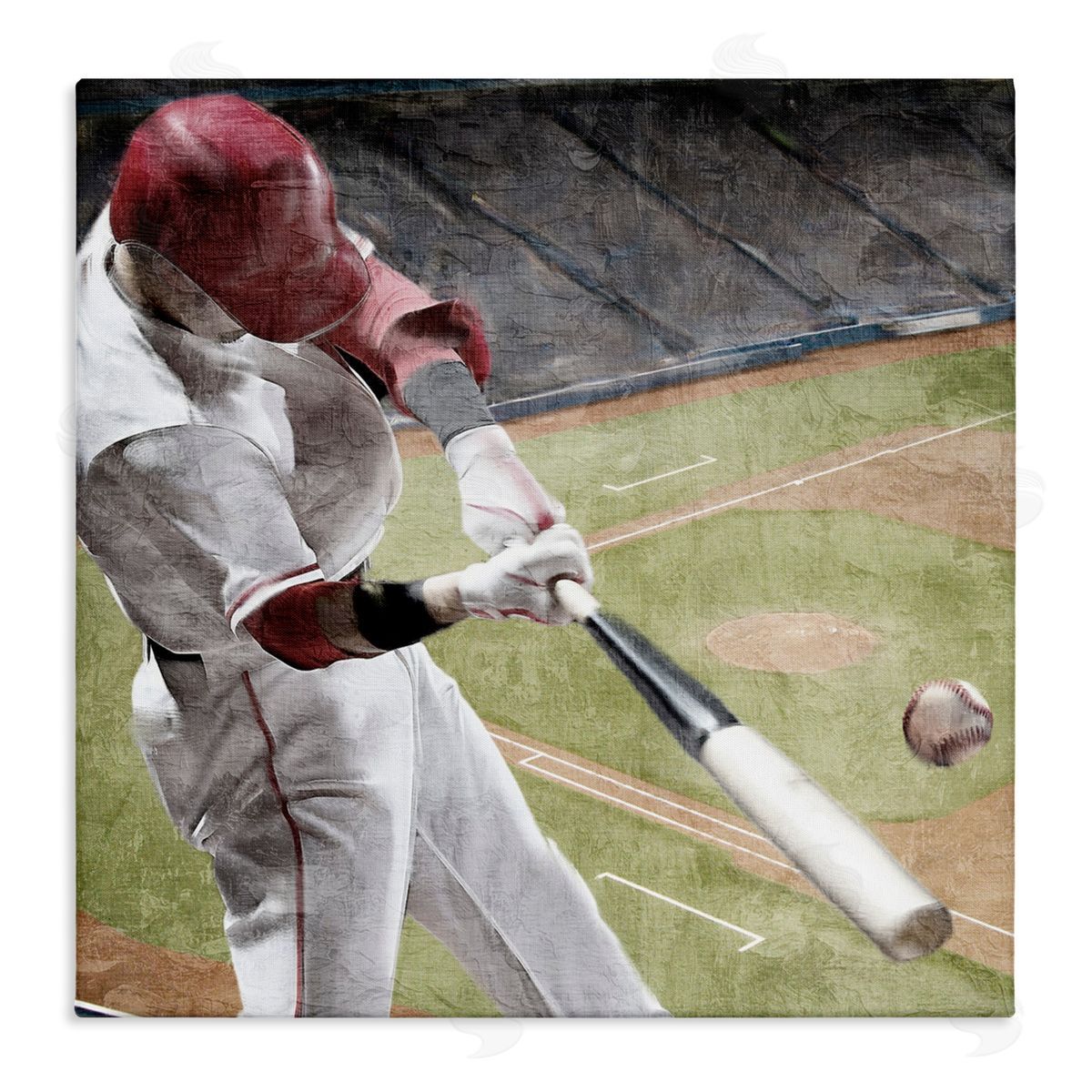 Kim Allen Baseball Swing In Action Canvas Wall Art Print