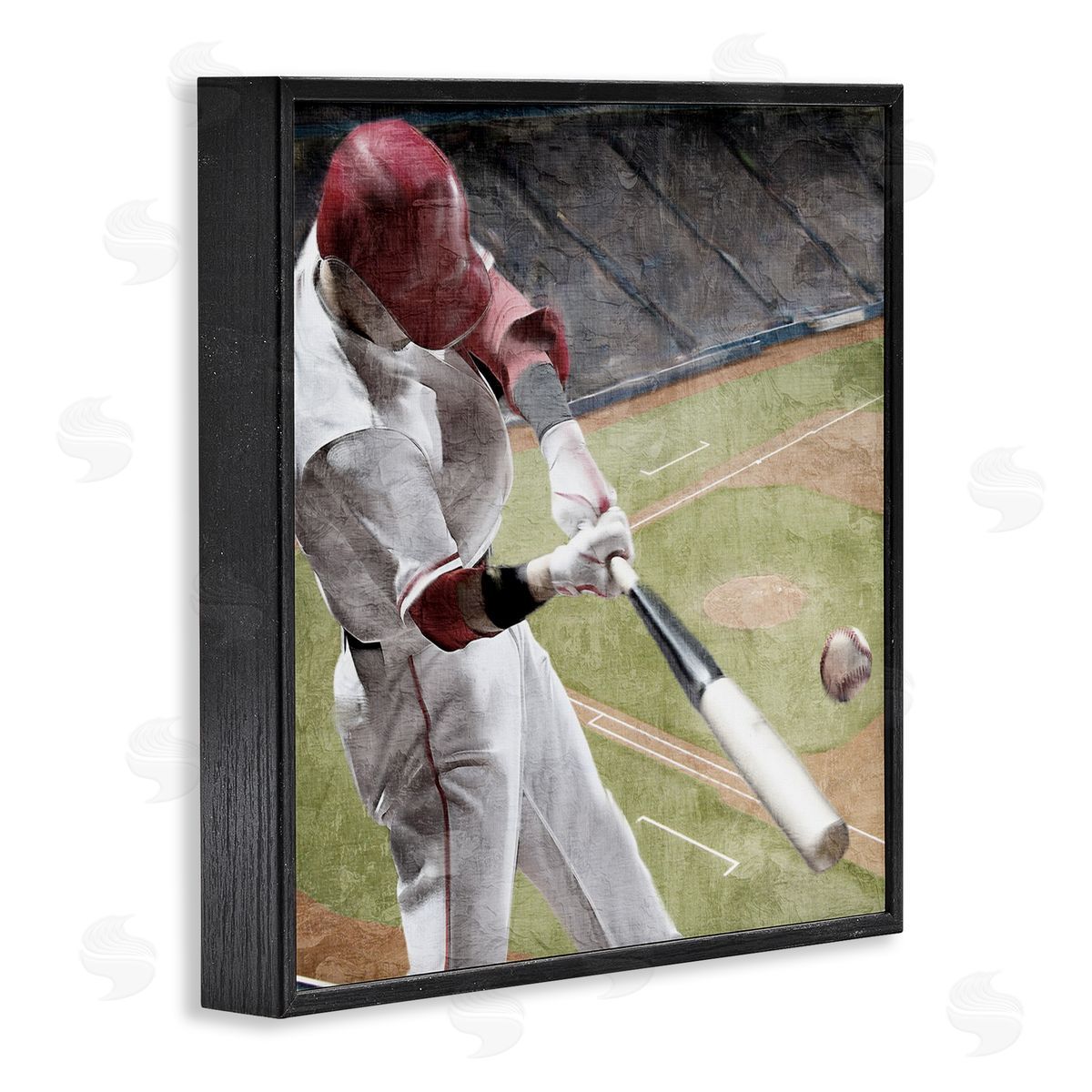 Kim Allen Baseball Swing In Action Black Framed Giclee Art Print