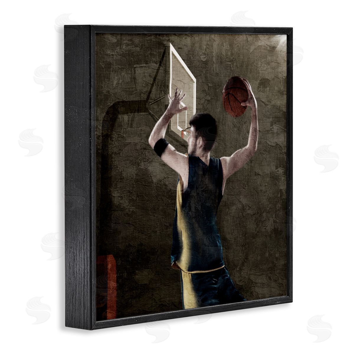Kim Allen Basketball Dunk In Action Black Framed Giclee Art Print