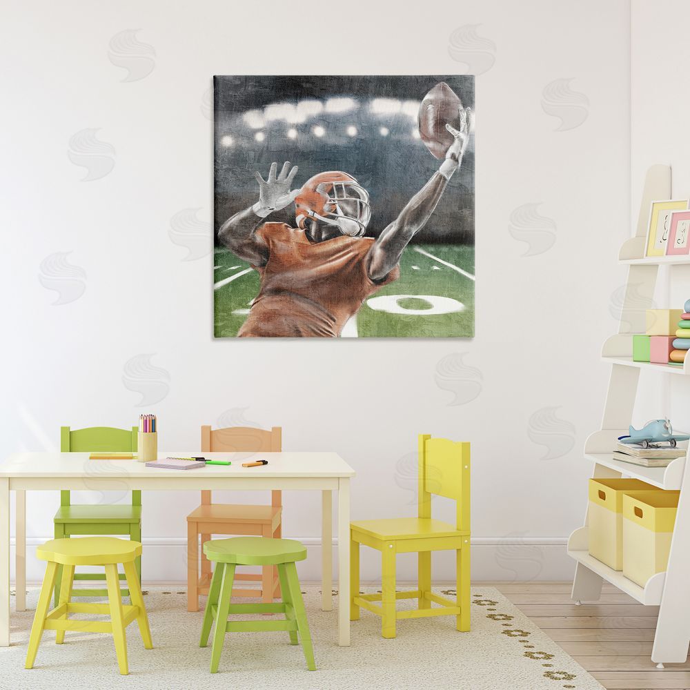 Kim Allen Football Catch In Action Printed Wall Art in Room