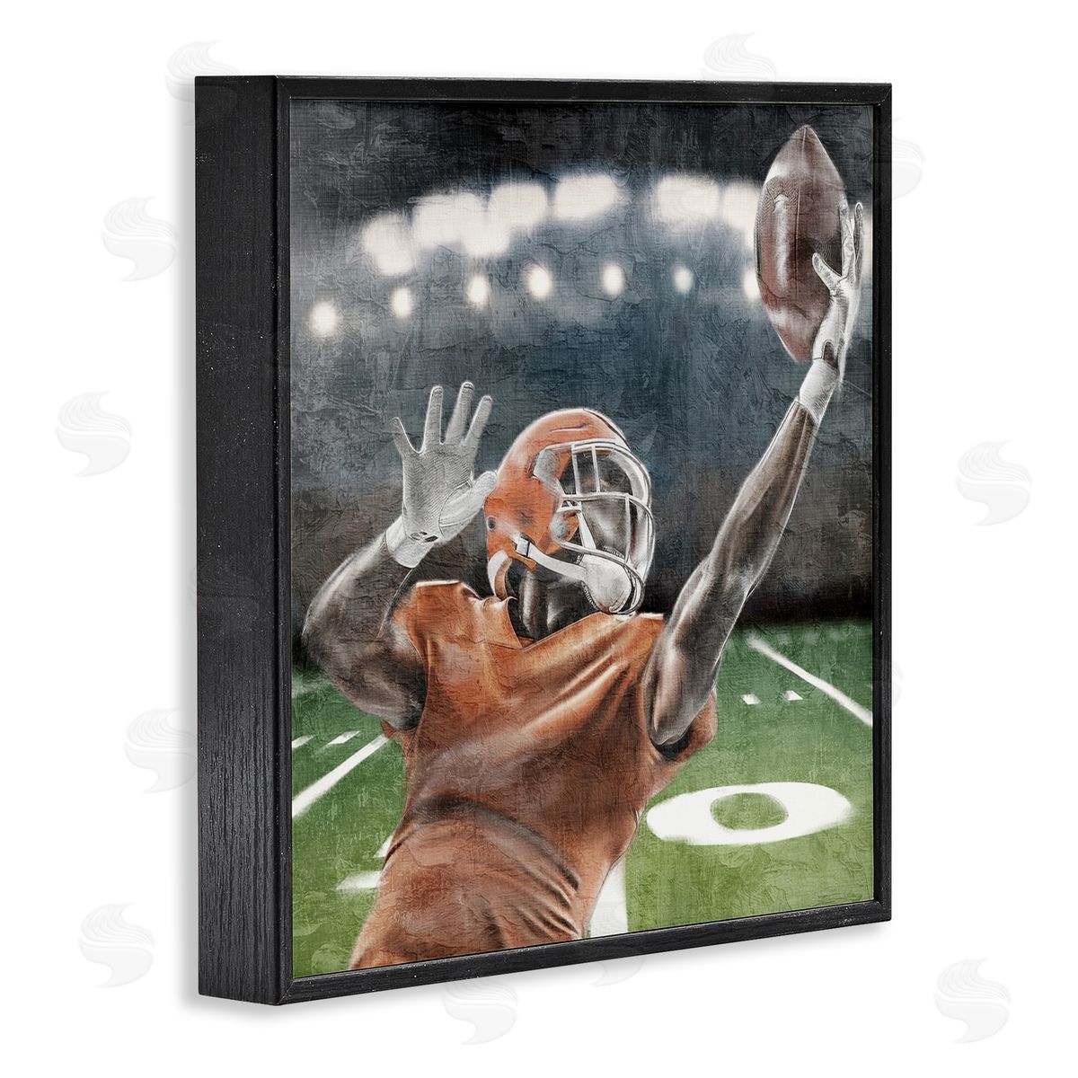Kim Allen Football Catch In Action Black Framed Giclee Art Print