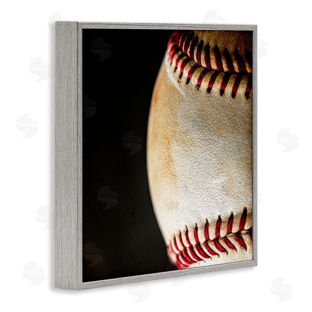 Kim Allen Baseball Closeup On Black Gray Framed Giclee Art Print