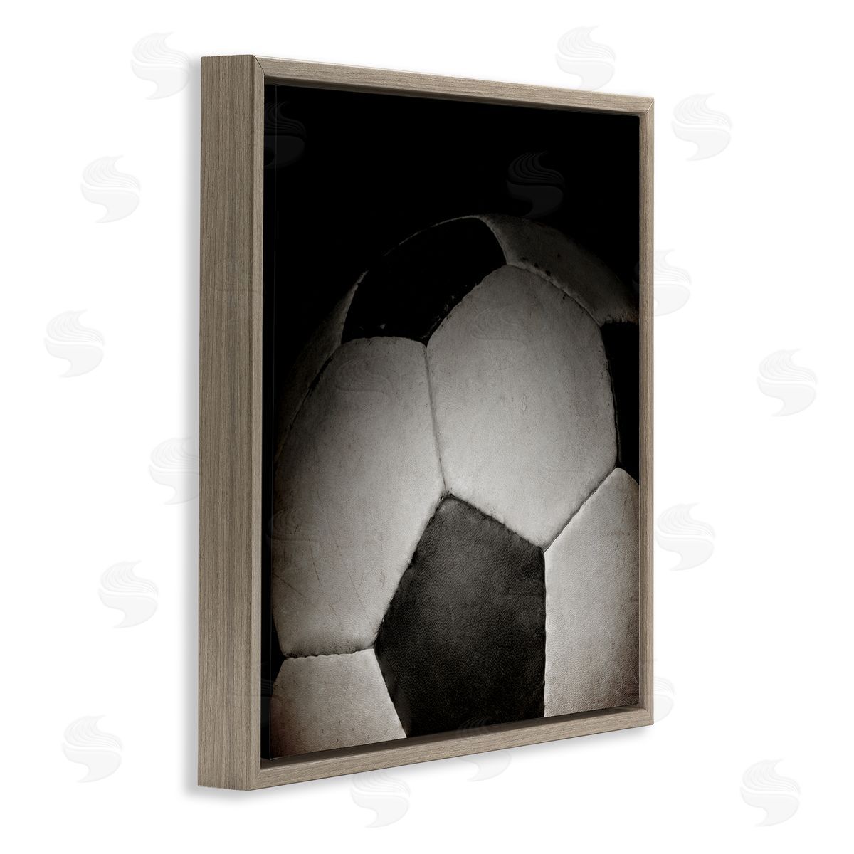 Kim Allen Soccer Closeup On Black Brown Floating Frame Canvas Art Print