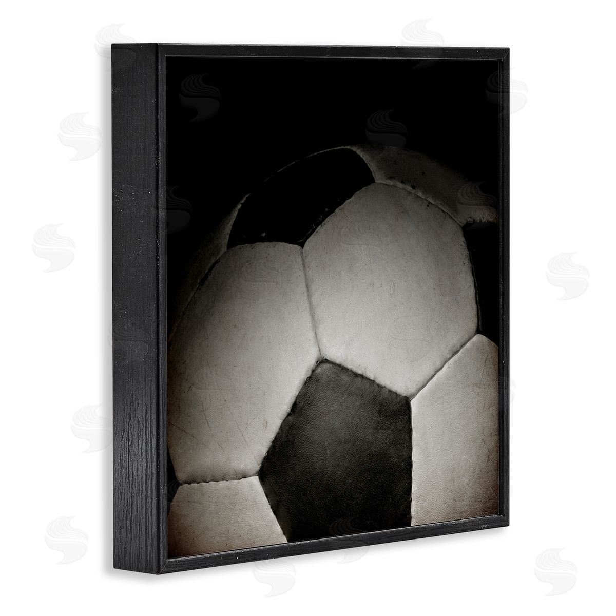 Kim Allen Soccer Closeup On Black Black Framed Giclee Art Print