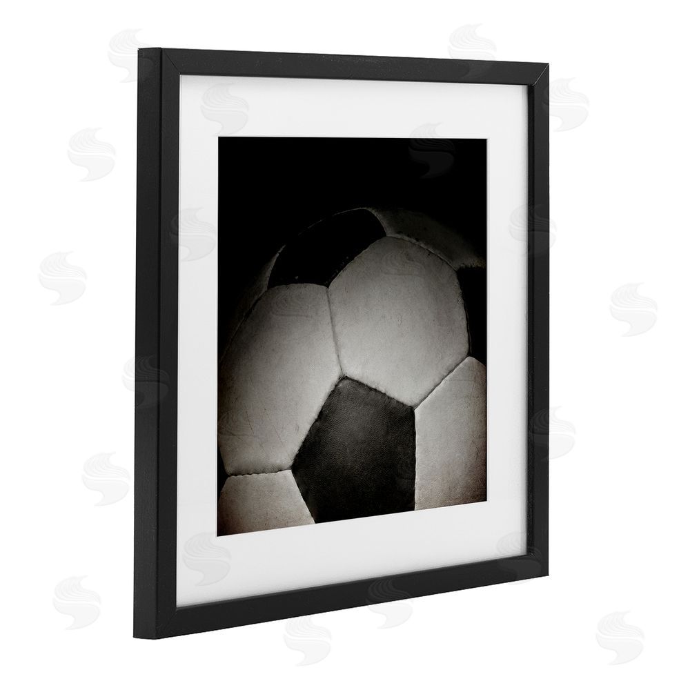 Kim Allen Soccer Closeup On Black Black Framed Print Under Glass Art